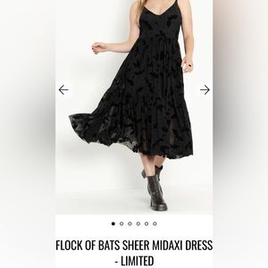 Blackmilk clothing flock of bats sheer midaxi dress